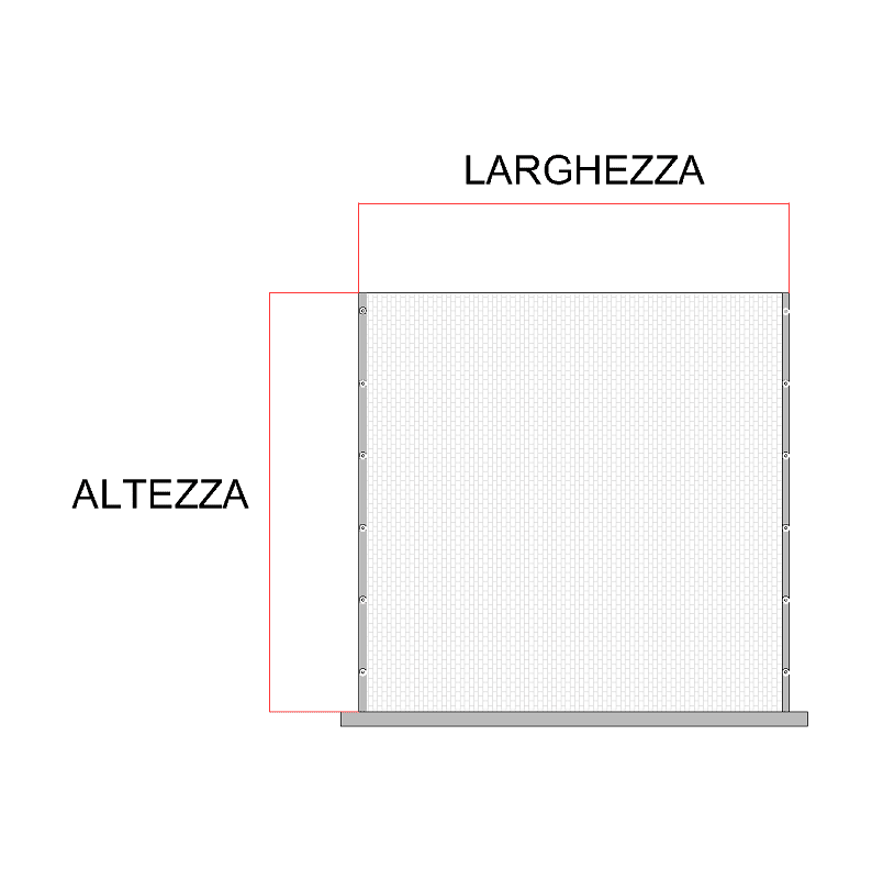 rete tagliata a misura con bottoncnini per zanzariera verticale