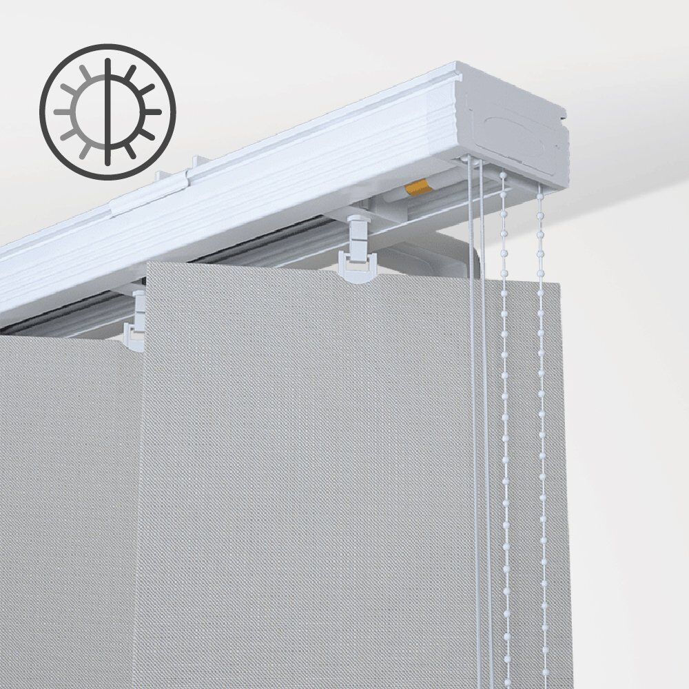 tenda a bande verticali con tessuto filtrante
